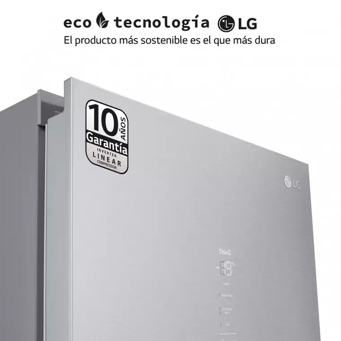 LG Set Frigorífico y congelador, 186cm, clasificación D, Inox antihuellas, GM617MBCSF.SET